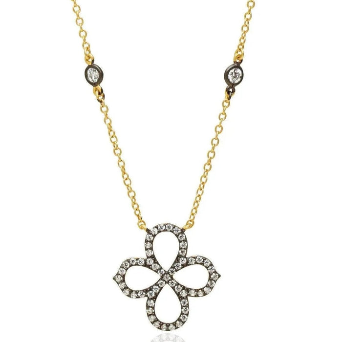 Open Clover Pav Necklace - FREIDA ROTHMAN