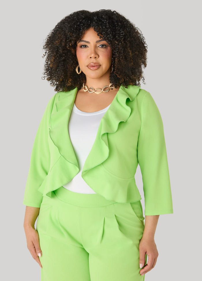 Open Front Ruffled Jacket