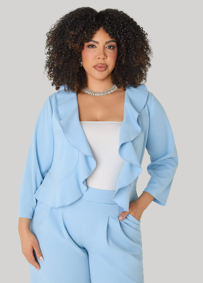 Open Front Ruffled Jacket