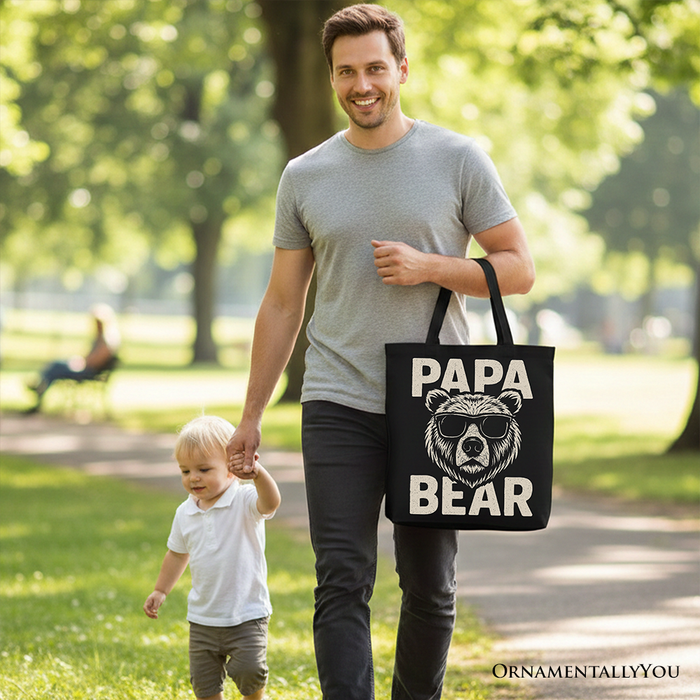 Papa Bear Canvas Tote Bag