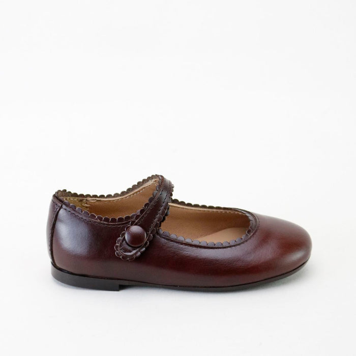 Papanatas Ajax Marron Scalloped Mary Jane