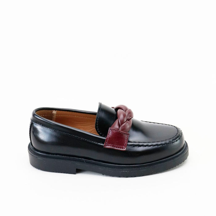 Papanatas Luxor Negro Braided Loafer
