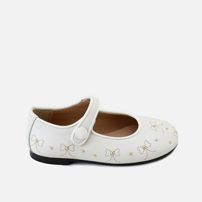 Papanatas Napa Beig Bow Embroidered Mary Jane