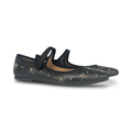 Papanatas Napa Negro Bow Embroidered Pointed Mary Jane