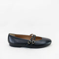 Papanatas Napa Negro Double Buckle Flat
