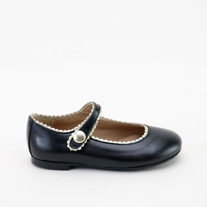 Papanatas Napa Negro Scalloped Mary Jane