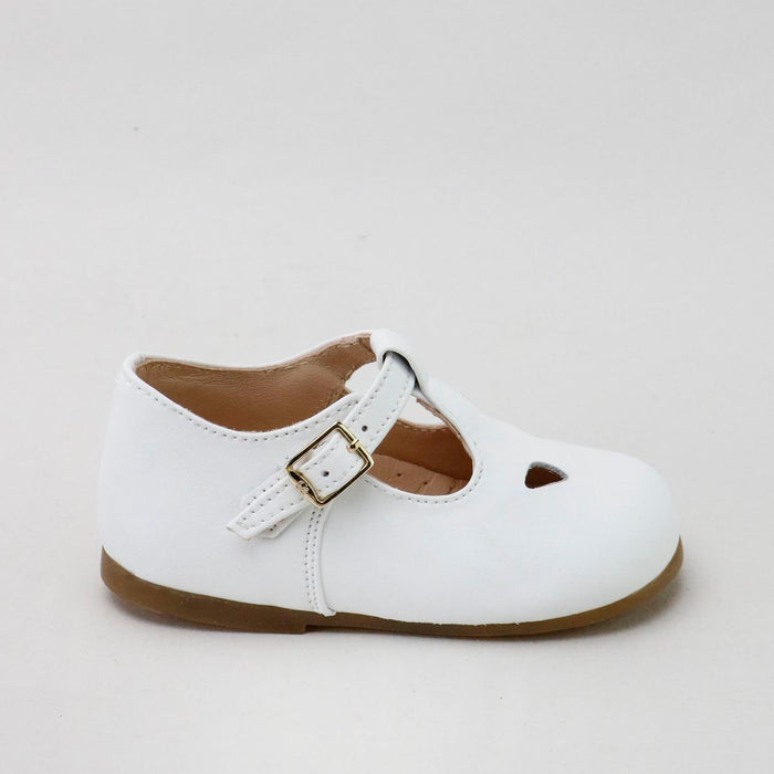 Papanatas White Baby Buckle T Bar