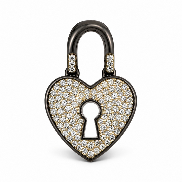 Pavé Heart Lock Charm