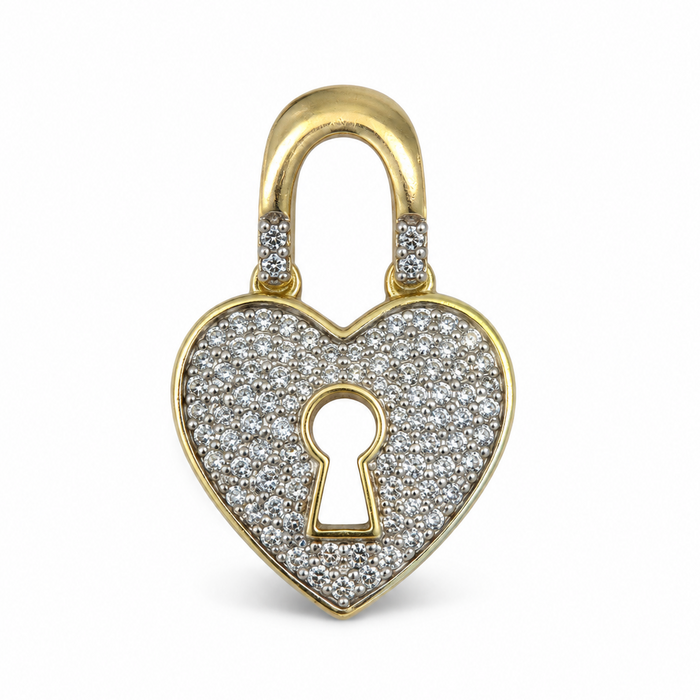 Pavé Heart Lock Charm