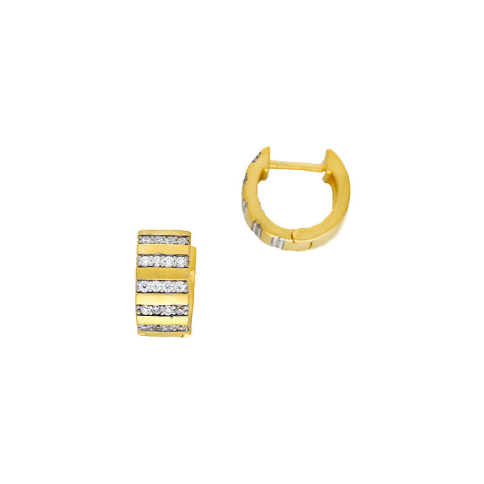 Pavé Stripe Huggy Earrings