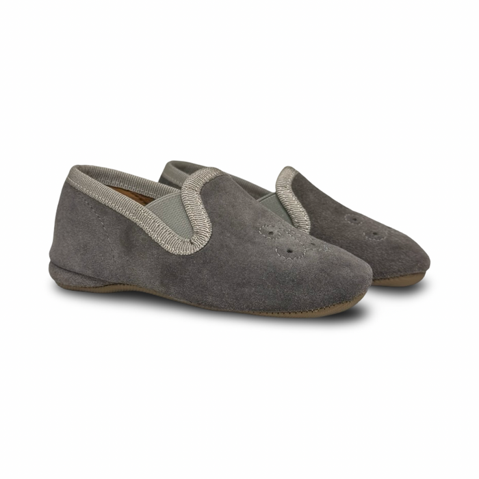 Pepe Gray Suede Smoking Slipper