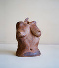 Petite Minimal Bud Vase RM-MINI-3 bronze speckled sculptural vase with short spout and seated figure shape