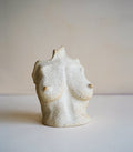 Petite Minimal Bud Vase RM-MINI-1 bud vase in speckled cream ceramic, sculptural minimalist silhouette.