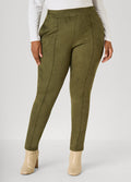Pintucked Faux Suede Leggings
