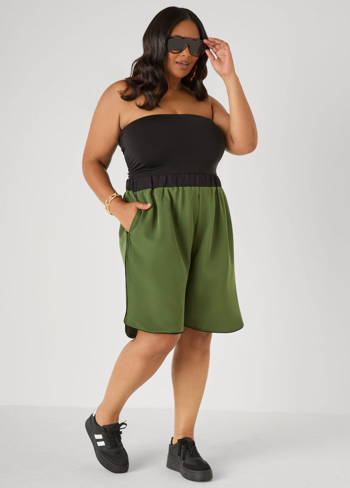 Plus Size Piped Bermuda Shorts