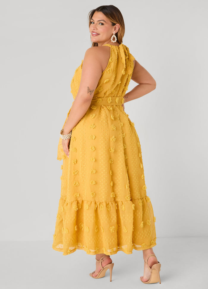 Pompom Gauze Maxi Dress