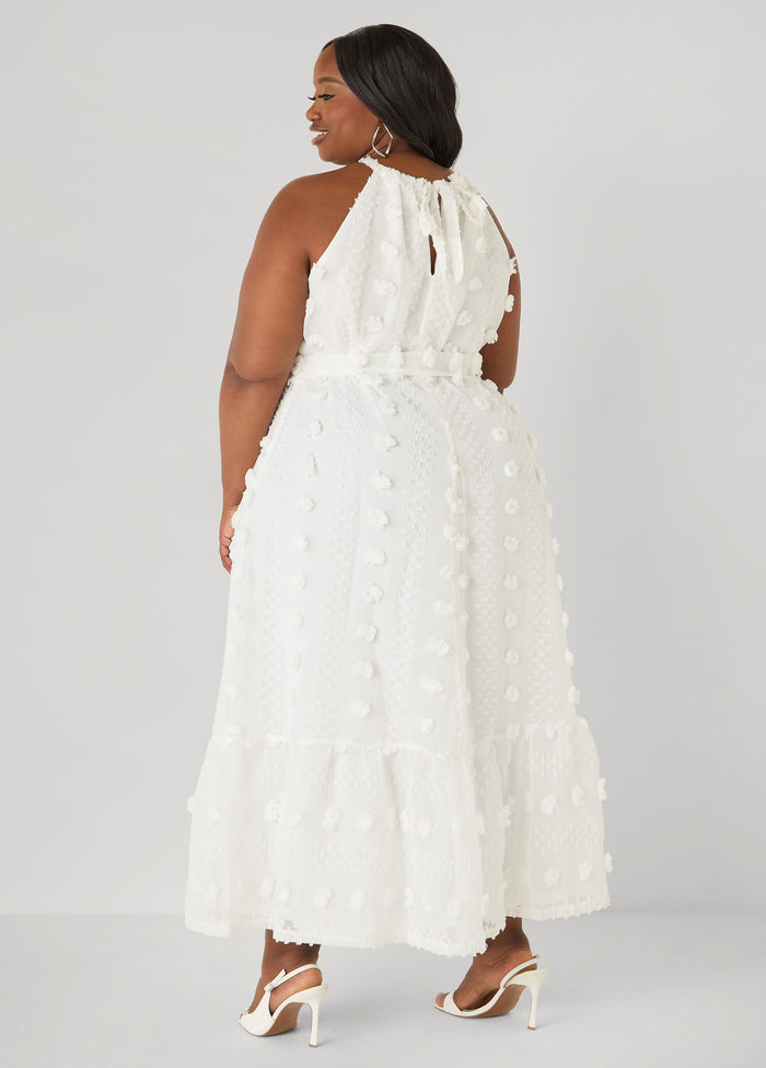 Pompom Gauze Maxi Dress