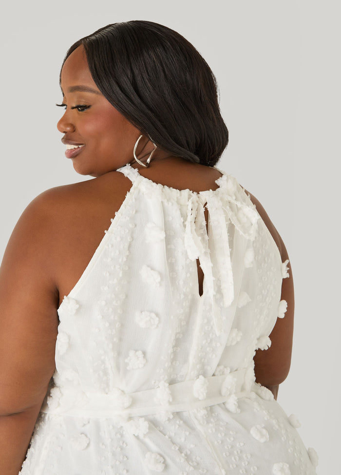 Pompom Gauze Maxi Dress