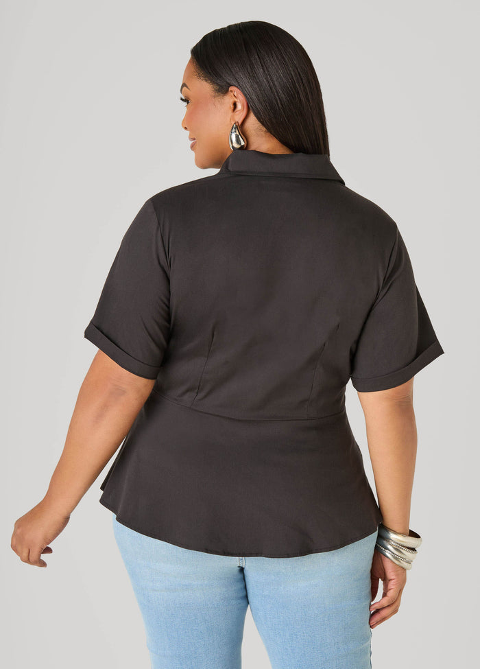 Poplin Peplum Shirt