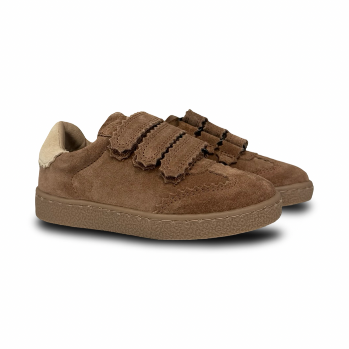 Porte Brown Suede Scalloped Sneaker