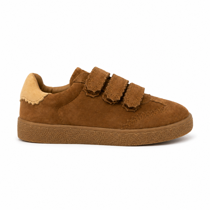 Porte Brown Suede Scalloped Sneaker