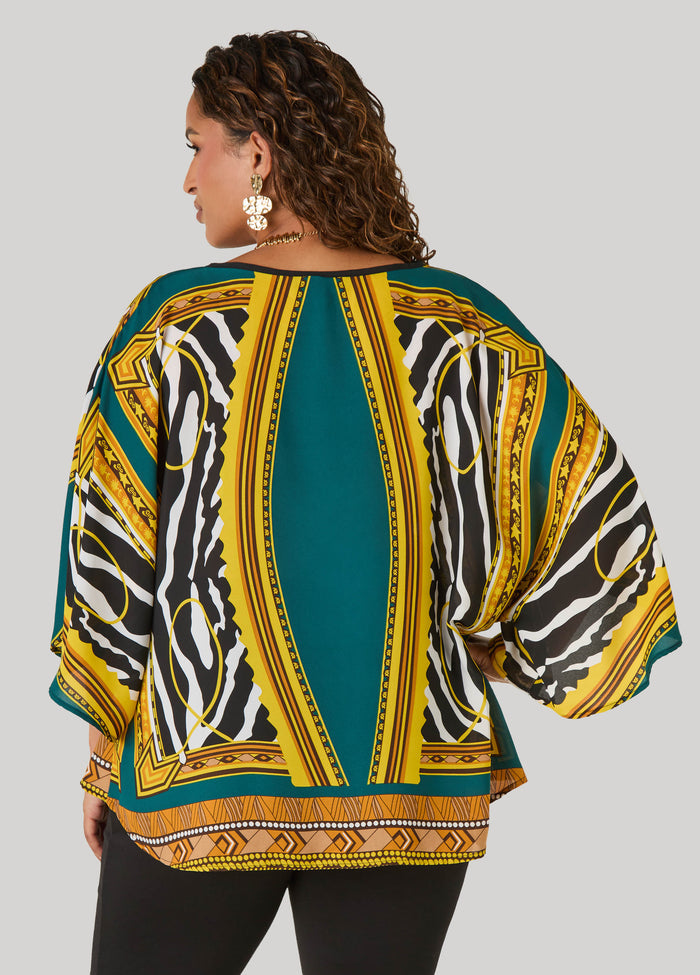 Printed Draped Top