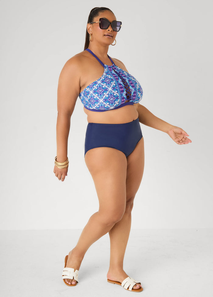 Printed Halter Bikini Top