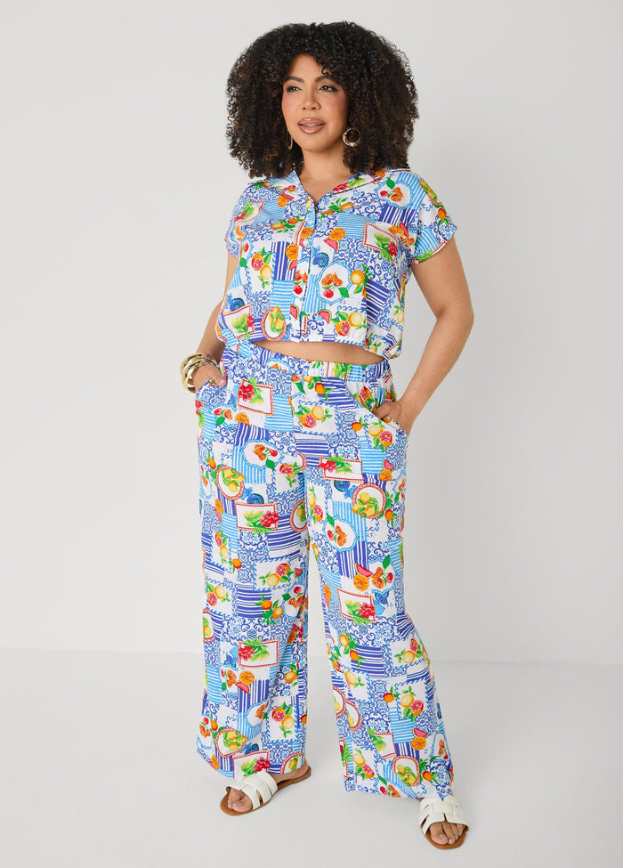 Printed Pull On Pants