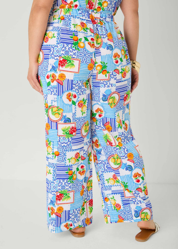 Printed Pull On Pants