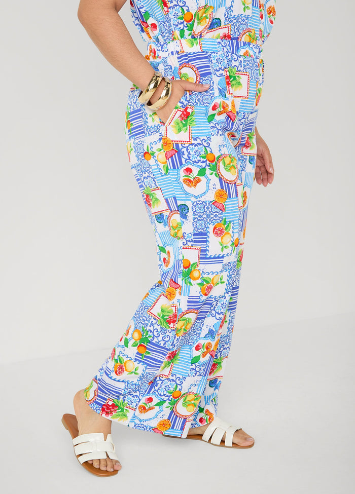 Printed Pull On Pants