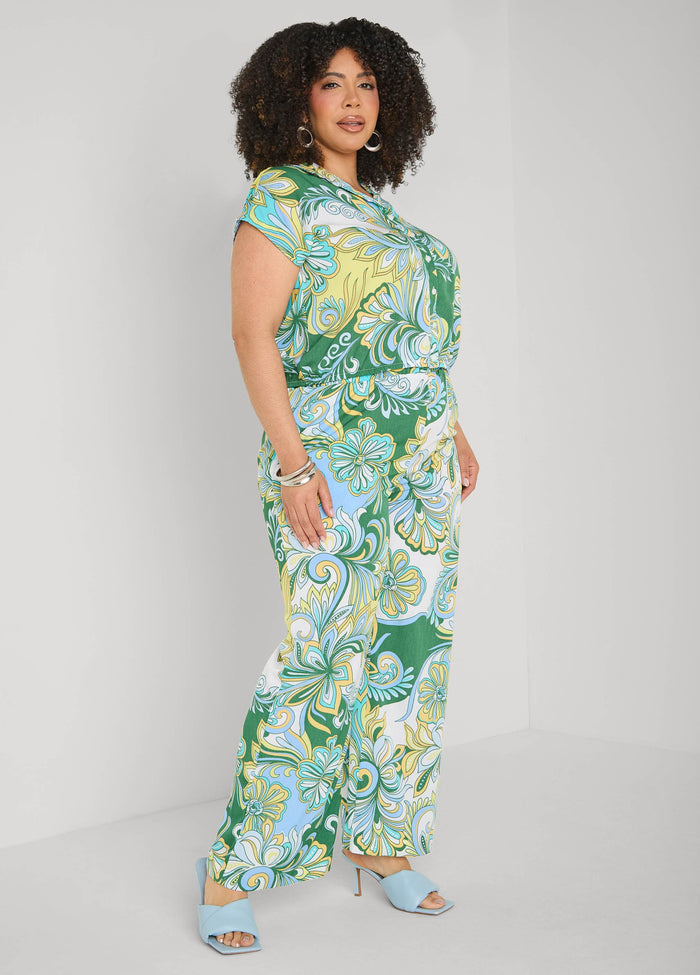 Printed Pull On Pants