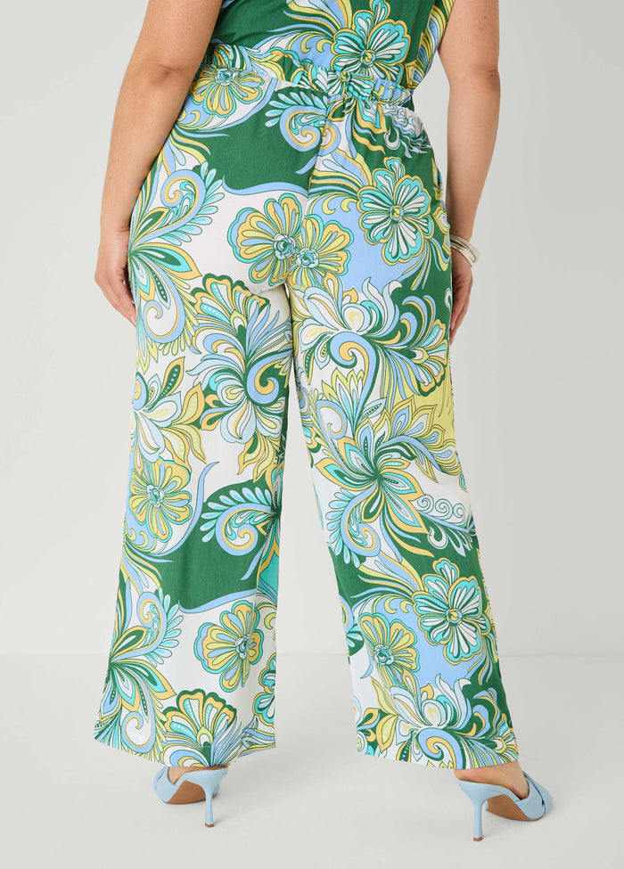 Printed Pull On Pants