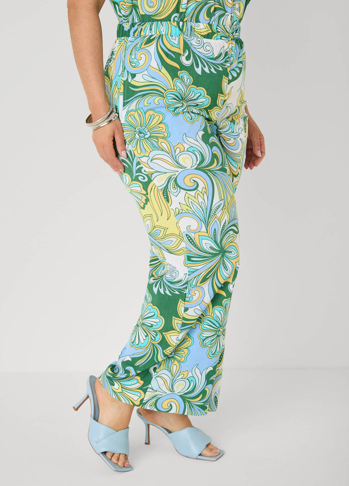 Printed Pull On Pants