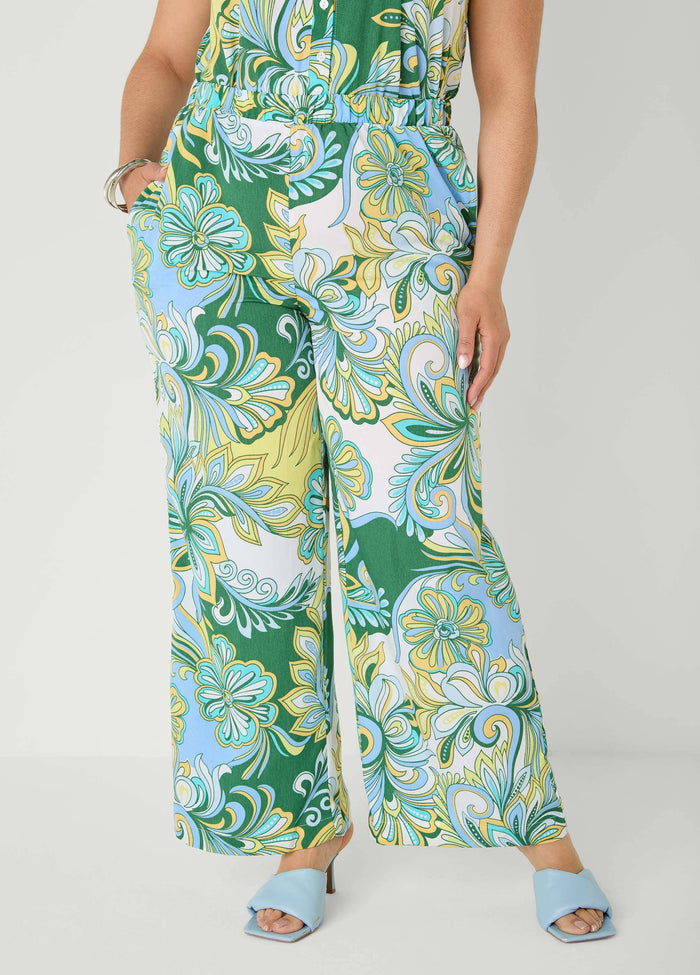 Printed Pull On Pants