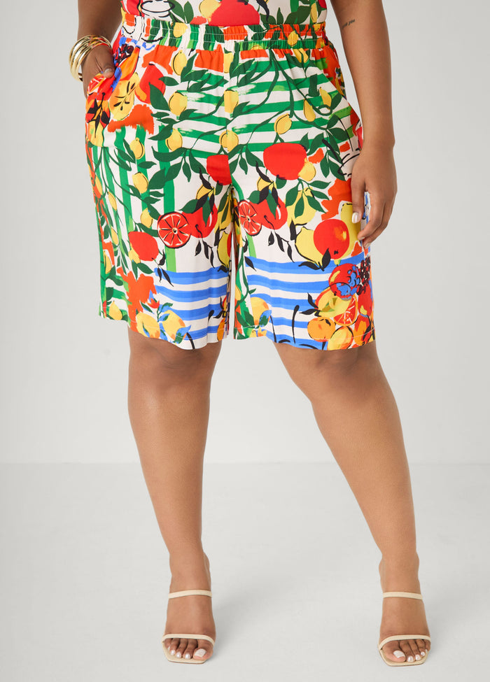 Printed Pull On Shorts