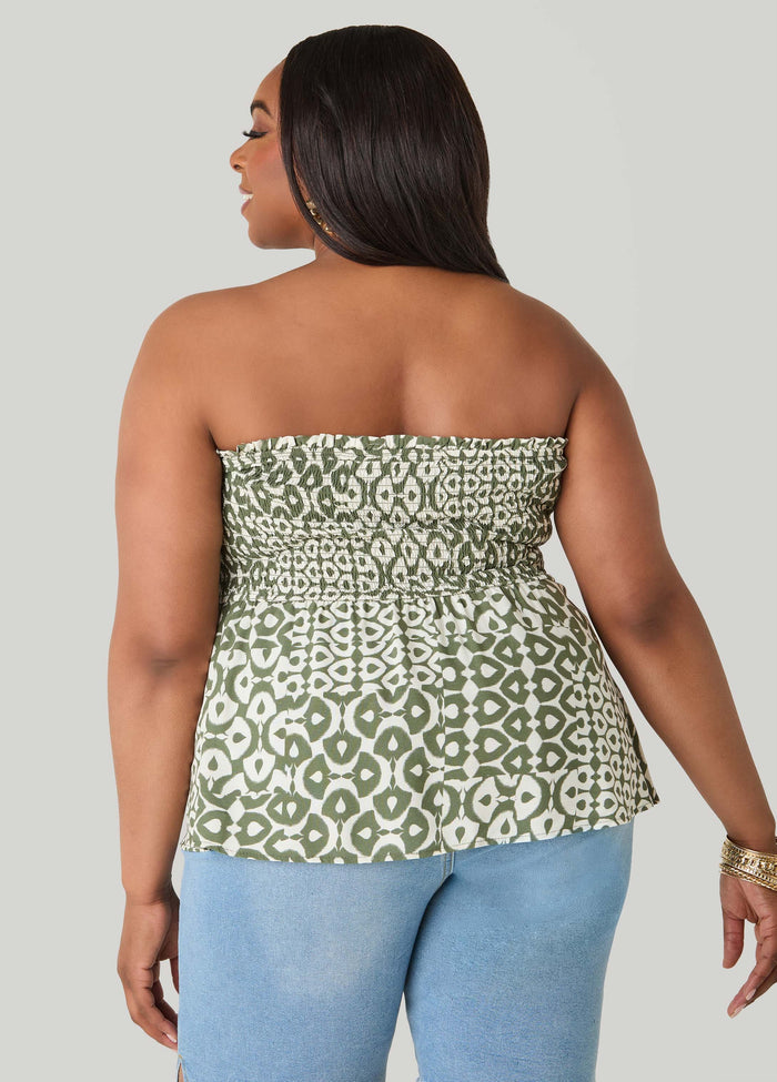 Printed Strapless Handkerchief Top