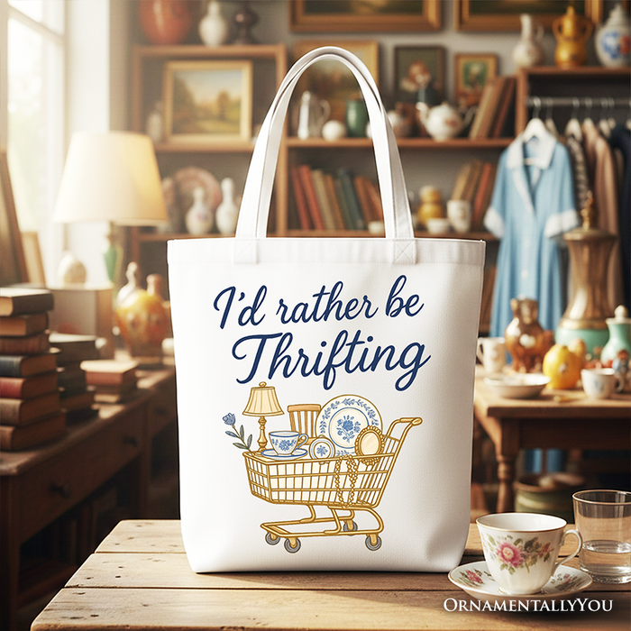 Rather Be Thrifting Canvas Tote Bag