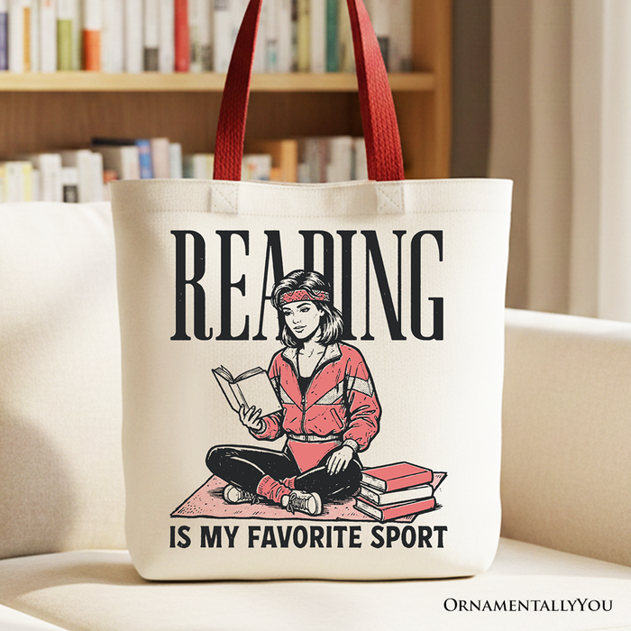 Reading Is My Favorite Sport Canvas Tote Bag