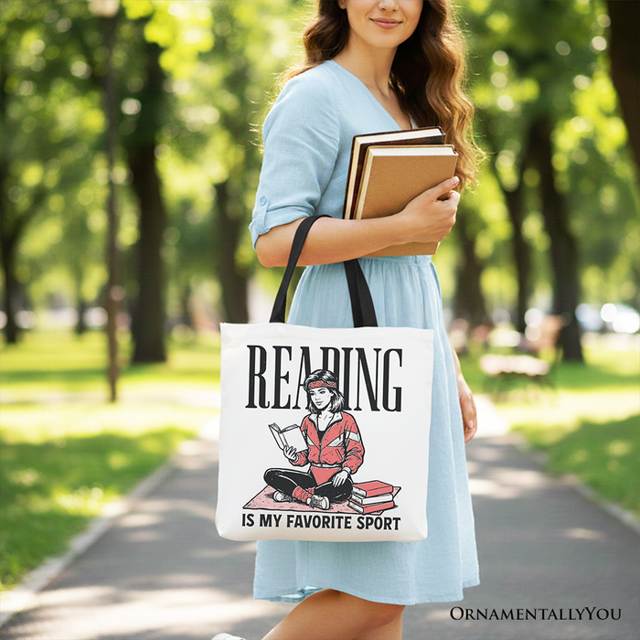 Reading Is My Favorite Sport Canvas Tote Bag