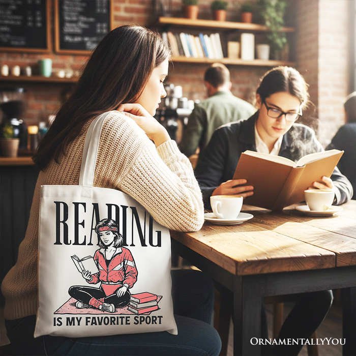 Reading Is My Favorite Sport Canvas Tote Bag