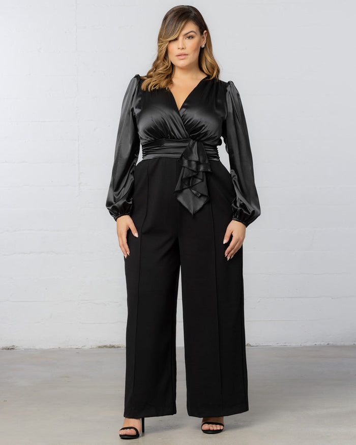 Refined Satin Paneled Jumpsuit