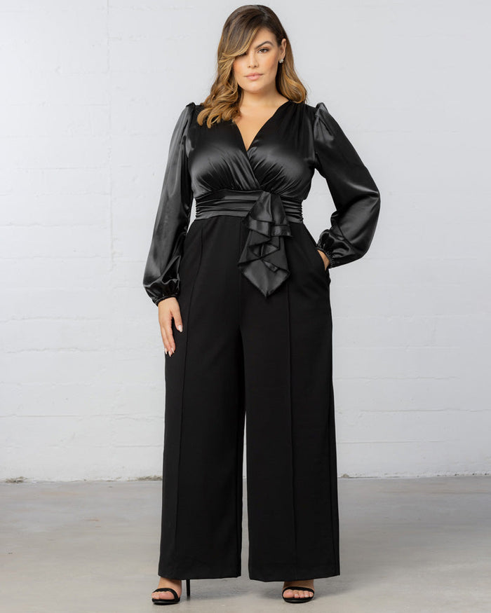 Refined Satin Paneled Jumpsuit