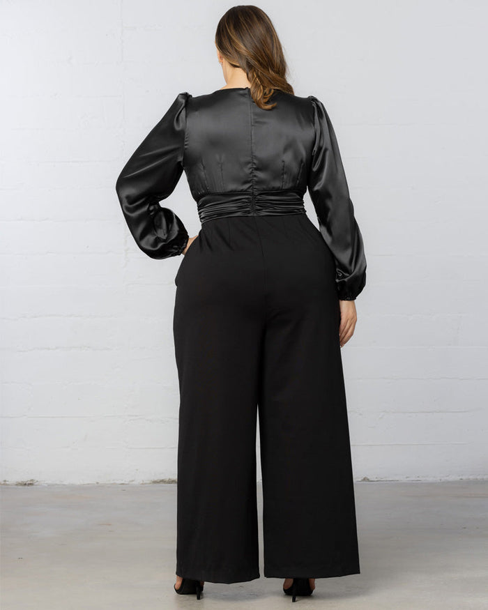 Refined Satin Paneled Jumpsuit
