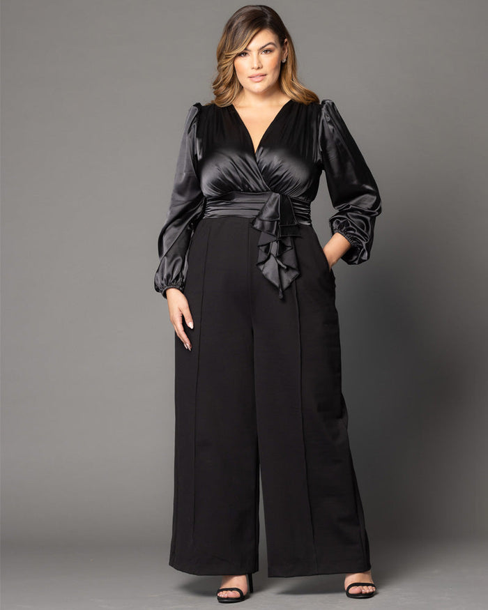 Refined Satin Paneled Jumpsuit