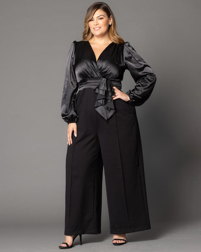Refined Satin Paneled Jumpsuit