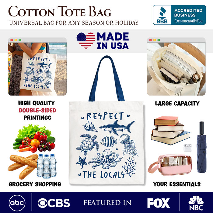 Respect The Locals Canvas Tote Bag