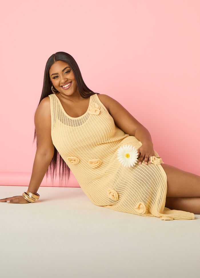 Rosette Crochet Maxi Dress