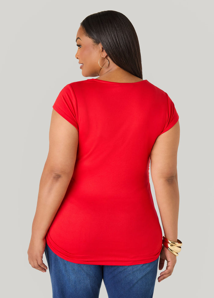 Ruched Cap Sleeved Top