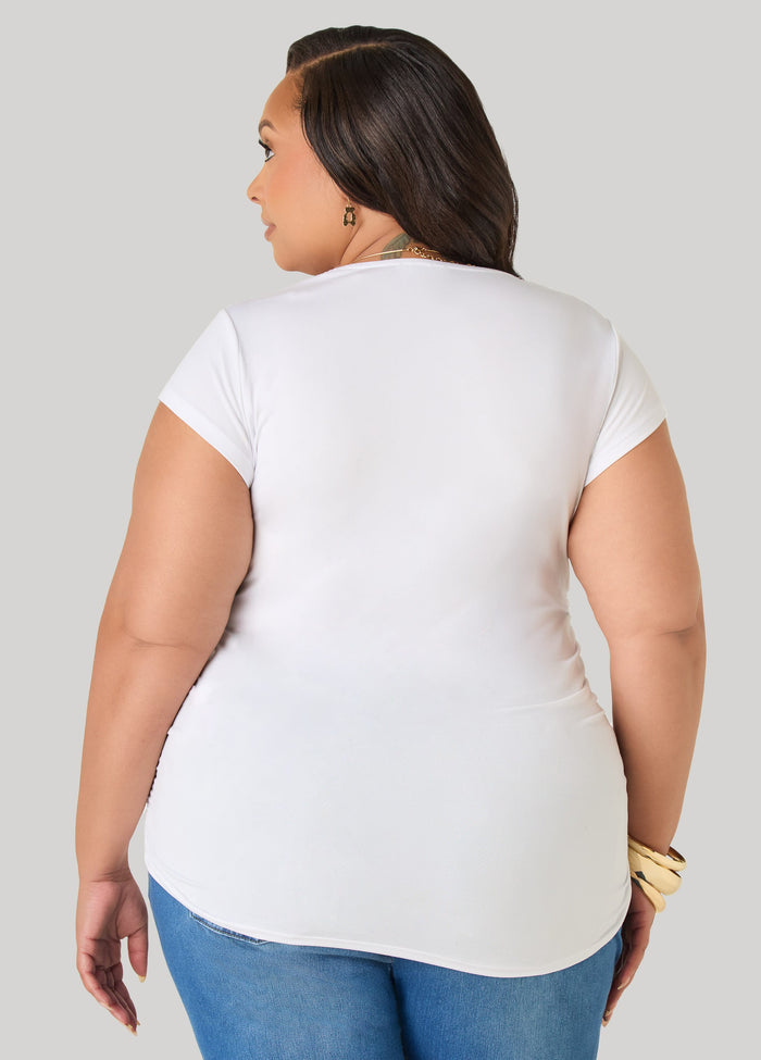 Ruched Cap Sleeved Top