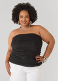 Ruched Mesh Tube Top